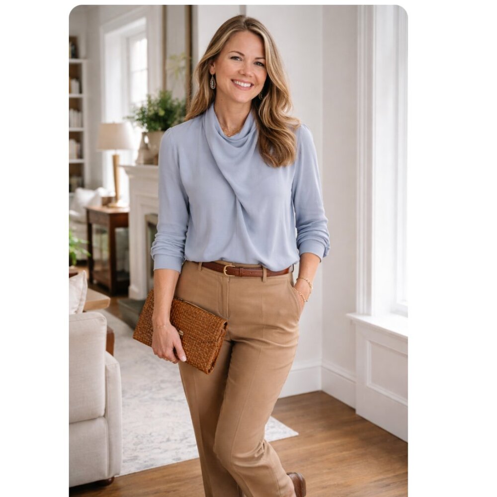 J. Crew Scarf-neck shirt 100% viscose Size Large NWT